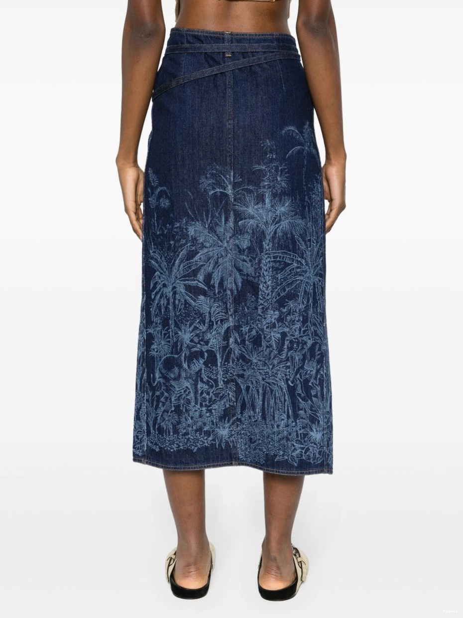 Cheap Alanui Jouy Women denim Jungle Toile skirt de 0711